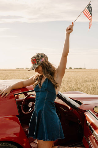 Worthy Hat Co Trucker Hat God Bless America