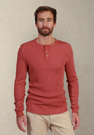 True Grit Bowery Waffle Rib Hem Henley