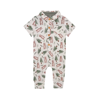 Posh Peanut Beary Collared Henley Romper