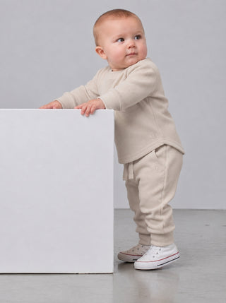 Little Bipsy Baby Boys Cream Waffle Top