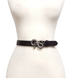 Genuine Leather Belt with Snake Buckle