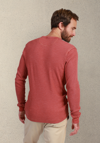 True Grit Bowery Waffle Rib Hem Henley