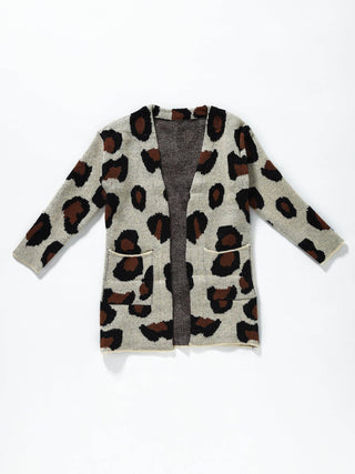 Girls Leopard Sweater Cardigan