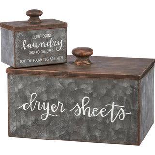 Dryer Sheets and Laundry Tips Bin Set