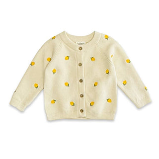 Viverano Lemon Embroidered Cardigan