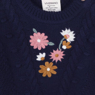 Viverano Floral Embroidered Chunky  Pullover