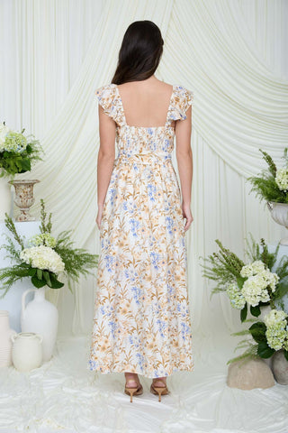 Tiffany Floral Tie Midi Dress