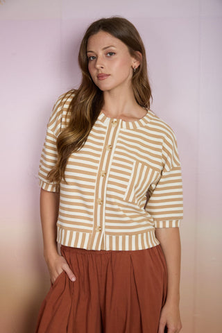 Trinity Button Down Knit Top