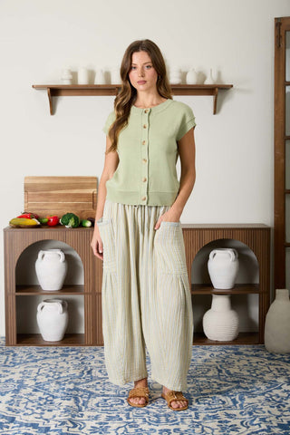 Tessa Short Sleeve Button Down Cardigan