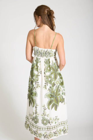Alessandra Floral Spaghetti Strap Midi Dress