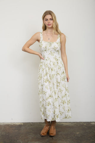 Charli Floral Tie Midi Dress