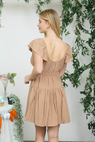 Teresa Flounce Sleeve Mini Dress