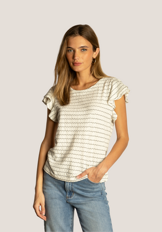 Dylan Charlie Ruffle Sleeve Top