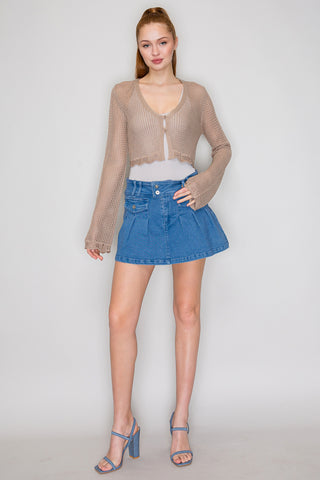 Candice Crochet Scallop Cardigan