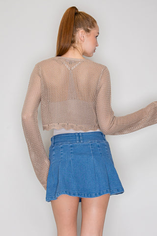 Candice Crochet Scallop Cardigan