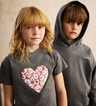 Minymo Girls Washed Heart Tee