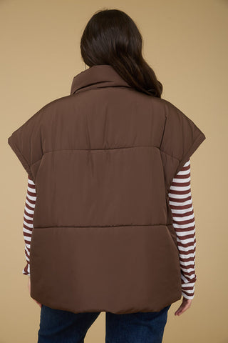 Grace Plus Snap Button Puffer Vest