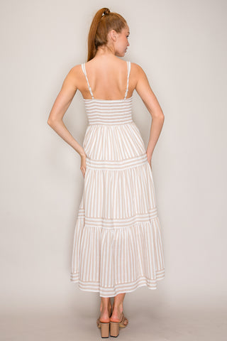 Krissy Ribbon Pattern Maxi Dress
