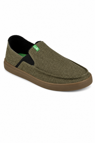 Sanuk Mens Pick Pocket Slip-On Hemp Olive