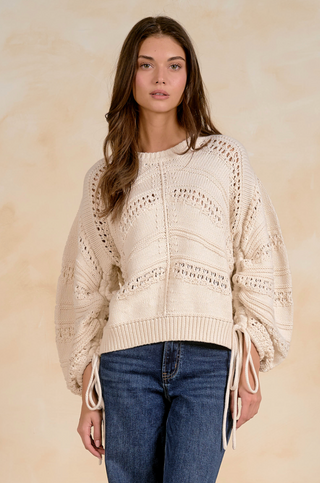 Elan Bethany Knit Tie Sweater