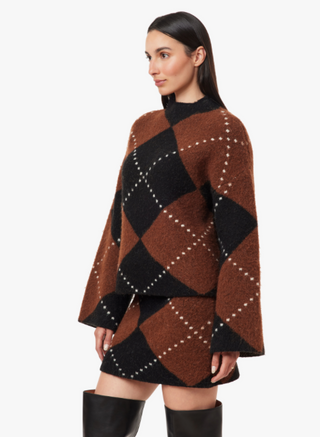 Habitual Tina Argyle Sweater Miniskirt
