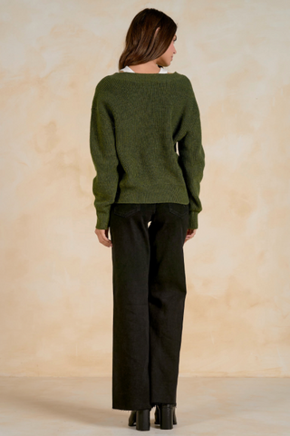 Elan Jessica Deep V Sweater