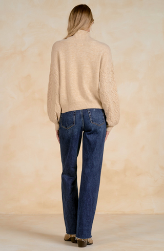 Elan Charlie Layered Cable Sweater