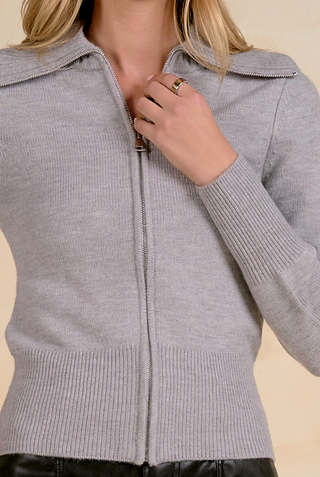 Elan Mattie Collar Zip Sweater