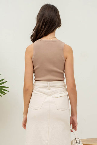 Shasha Snap Sweater Crop