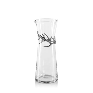Malachi Glass Carafe with Pewter Antler