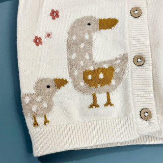 Viverano Duck Mommy & Me Embroidered Baby Cardigan