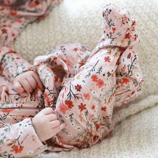 Caden Lane Baby Autumn Blooms Ruffle Footie