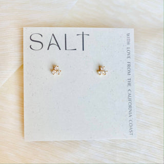 Salt Trinity Rhinestone Stud Earrings