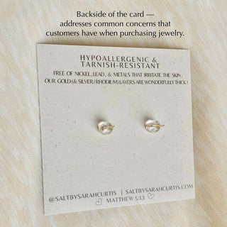 Salt Trinity Rhinestone Stud Earrings