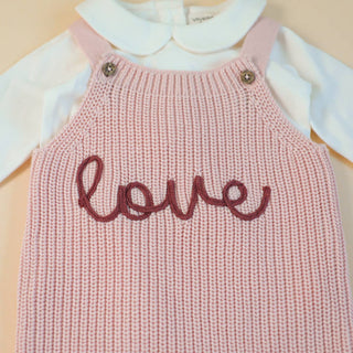 Viverano LOVE Embroidered Sweater Overall Set