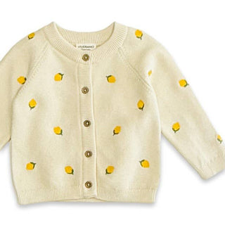 Viverano Lemon Embroidered Cardigan
