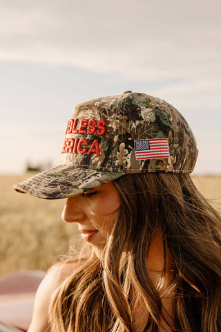 Worthy Hat Co Trucker Hat God Bless America