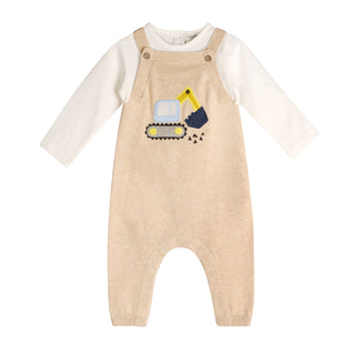 Viverano Excavator Embroidered Baby Overall Set