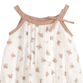 Viverano Tea Rose Floral Romper and Headband