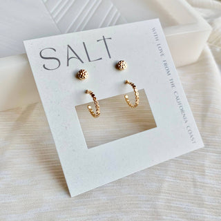 Salt Everyday Stud and Hoop Earrings Set