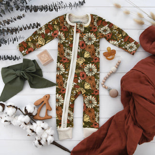 Earthy Daisy Baby Pajamas