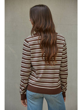 Katie Chocolate Striped Pullover