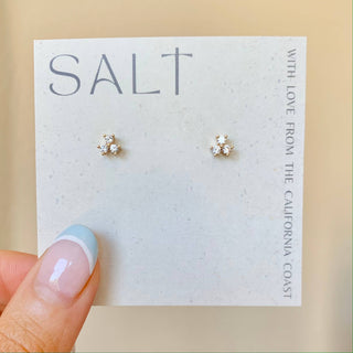 Salt Trinity Rhinestone Stud Earrings