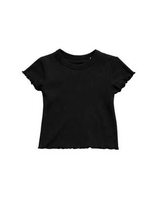 Little Bipsy Baby Girls Ribbed Lettuce Trim Tee