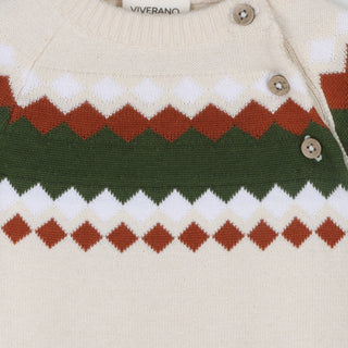Viverano Fair Isle Jacquard Sweater Jumpsuit