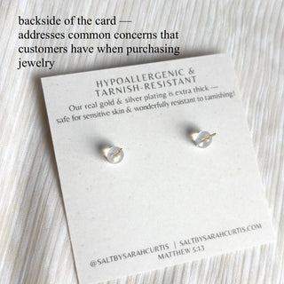 Salt Hammered Heart Stud Earrings