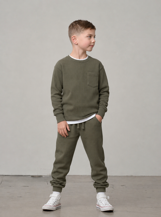 Little Bipsy Boys Green Waffle Top