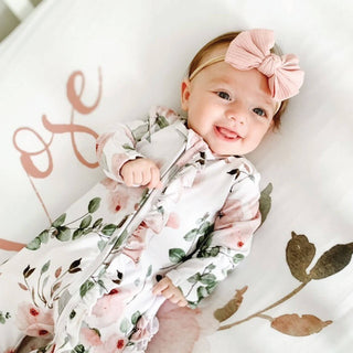 Caden Lane Baby Millies Dusty Rose Ruffle Footie