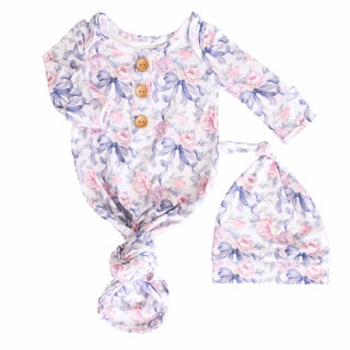 Caden Lane Baby Girl Knot Gown Sets