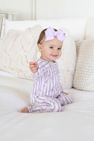 Caden Lane Baby Lilas Lilacs Zip Romper